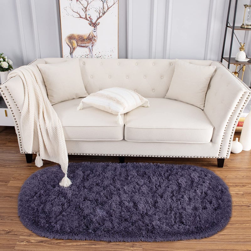 Noahas Ultra Soft Fluffy Bedroom Rugs Kids Room Carpet Modern Shaggy Area Rugs Home Decor 2.6' X 5.3', Taro Purple - Image 2